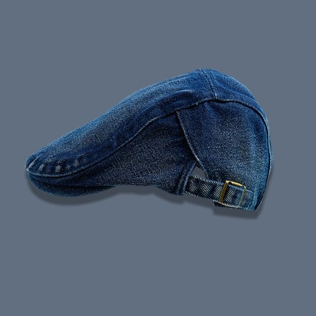 Washed Denim Flat Cap