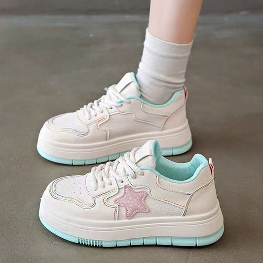 Star Applique Platform Sneakers