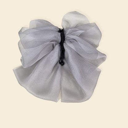 Plain Bow Mesh Hair Clamp