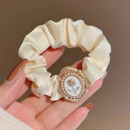 Floral Faux Pearl Mesh Hair Clamp / Scrunchie / Hair Clip