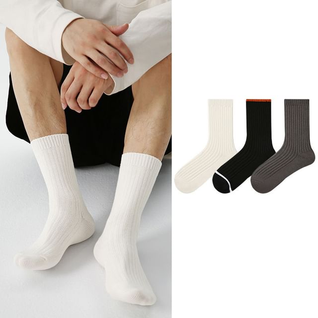 Set Of 3 Pairs: Print Crew Socks