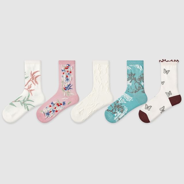 Set Of 5 Pairs: Crew Socks