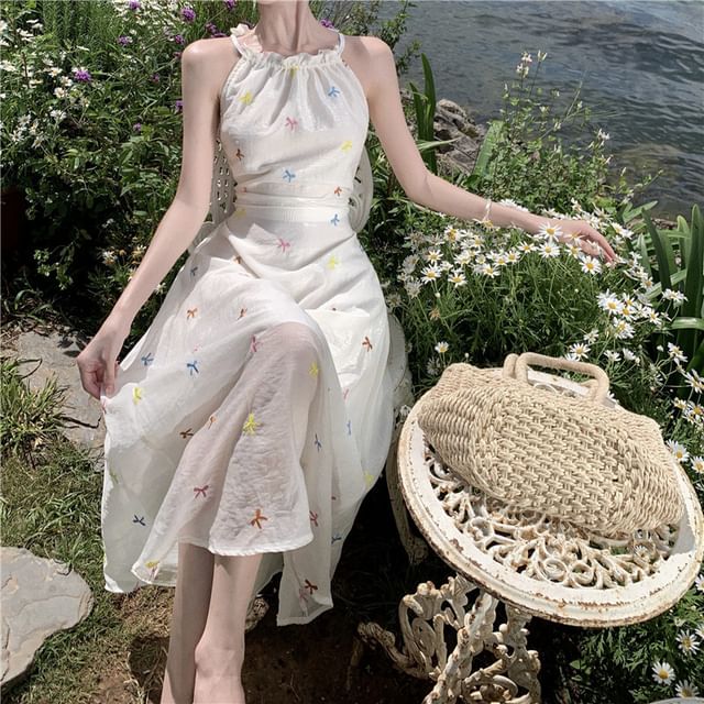 Dress Sleeveless Star Midi A-Line Pattern