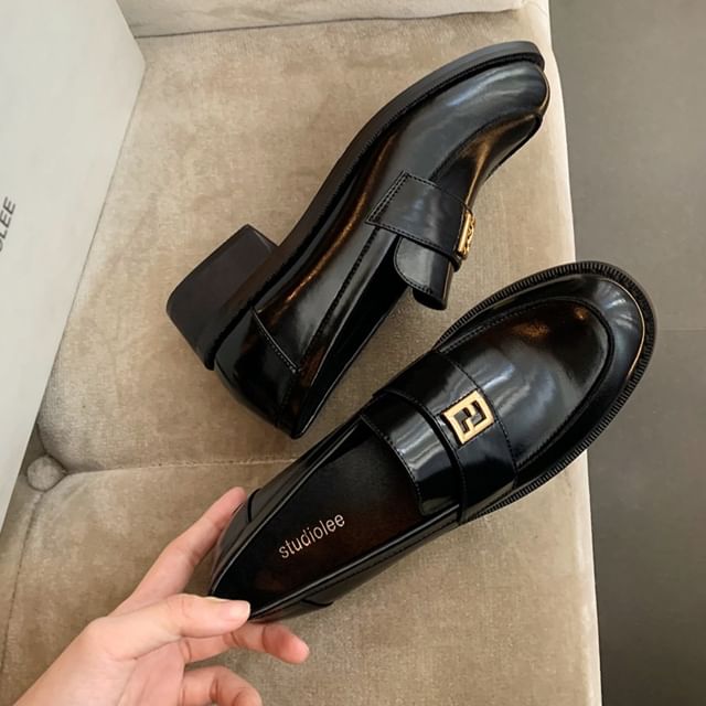 Loafers Buckled Leather Faux