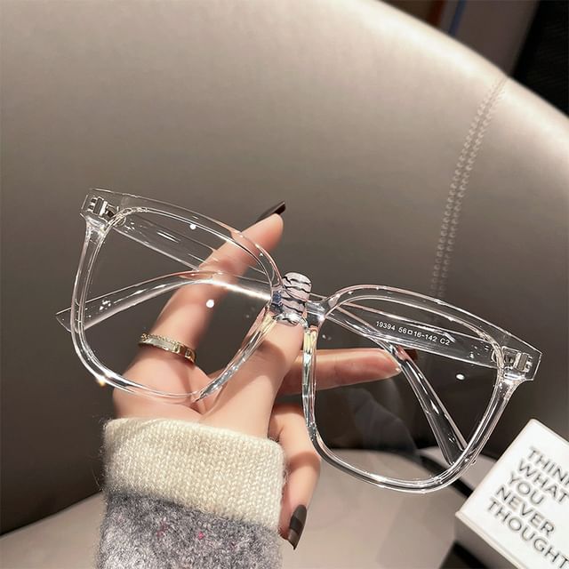 Glasses Light Blue Frame Blocking Square
