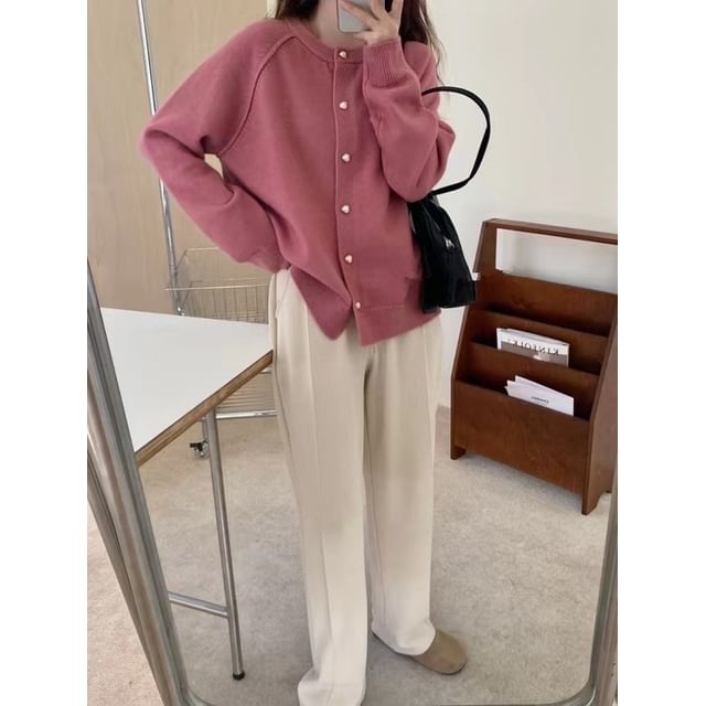 Button-Up Cardigan Plain