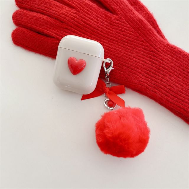 Heart Ribbon Pom Pom AirPods / Pro Earphone Case Skin