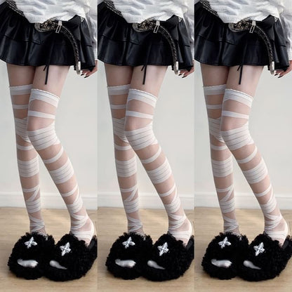 Patterned Over The Knee Socks / Set