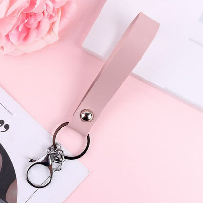 Faux Leather Strap Bag Charm Keyring