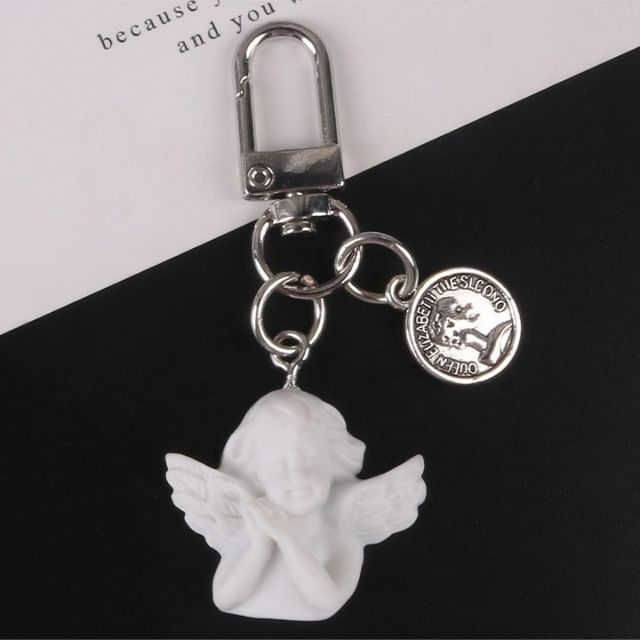 Angel Faux Alloy / Faux Pearl Bag Charm Keyring (Various Designs)