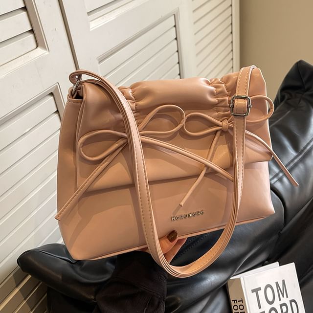 Leather Bag Shoulder Faux Bow