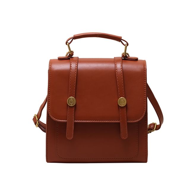 Leather Faux Backpack Flap