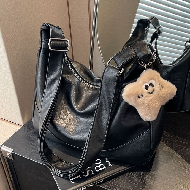 Shoulder Leather Faux Bag Plain