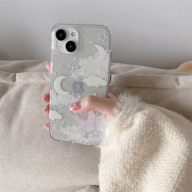 Moon Cloud Phone Case - iPhone 15 Pro Max / 15 Pro / 15 / 14 Pro Max / 14 Pro / 14 / 13 Pro Max / 13 Pro / 13 / 12 Pro Max / 12 Pro / 12 / 11