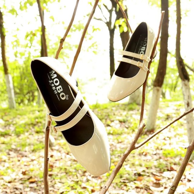 Double Jane Shoes Chunky Strap Mary Heel