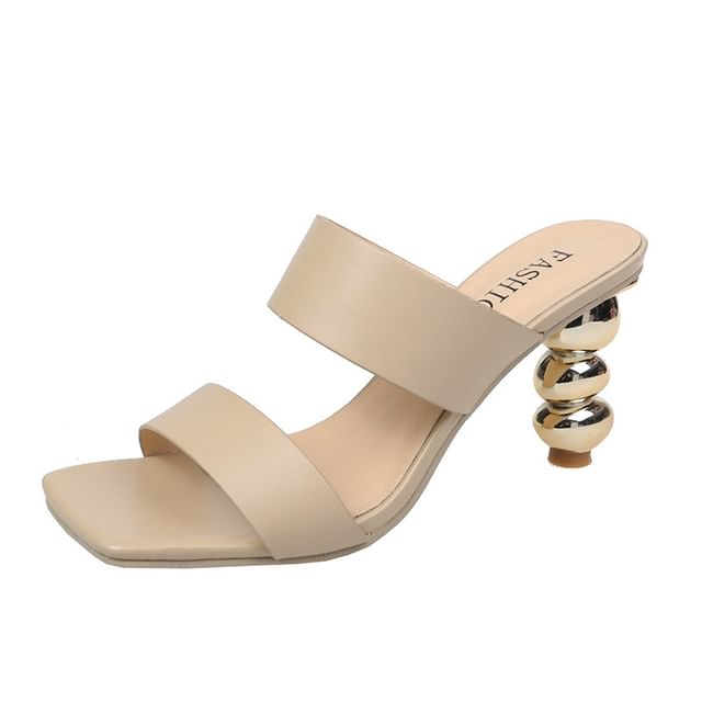 Heel Square-Toe Slide Sandals Chunky