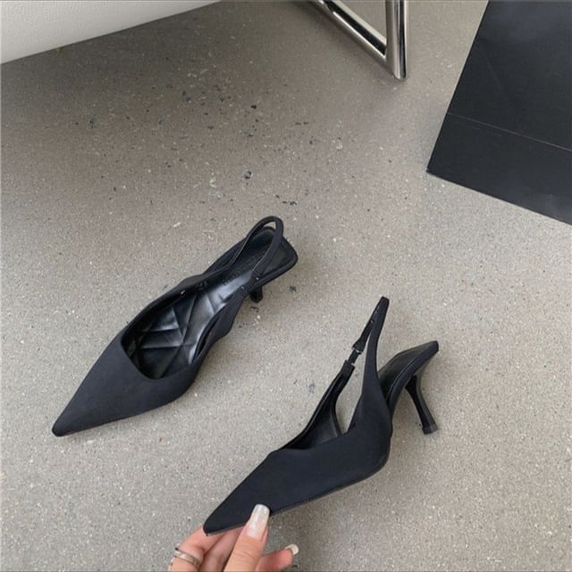 Slingback Sandals Heel Pointy High