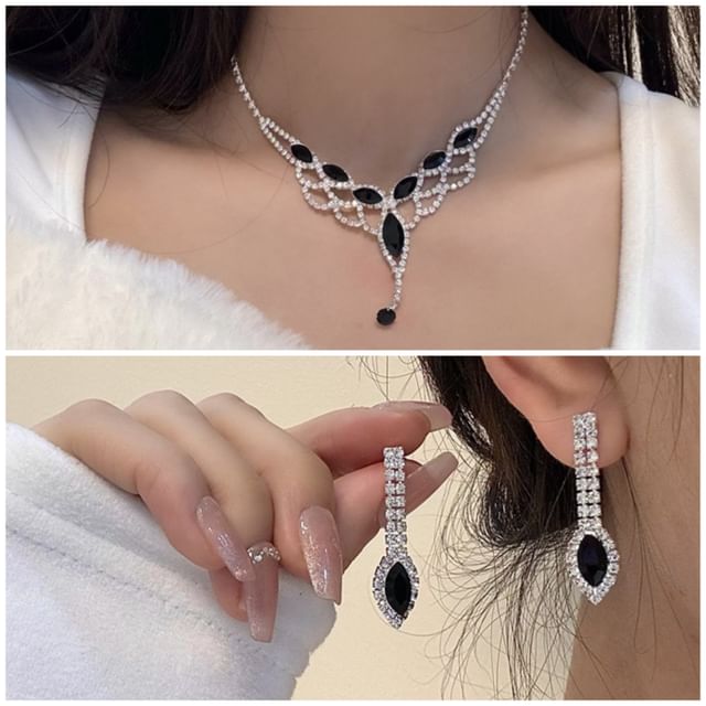 Pendant Earring Necklace Drop / Rhinestone