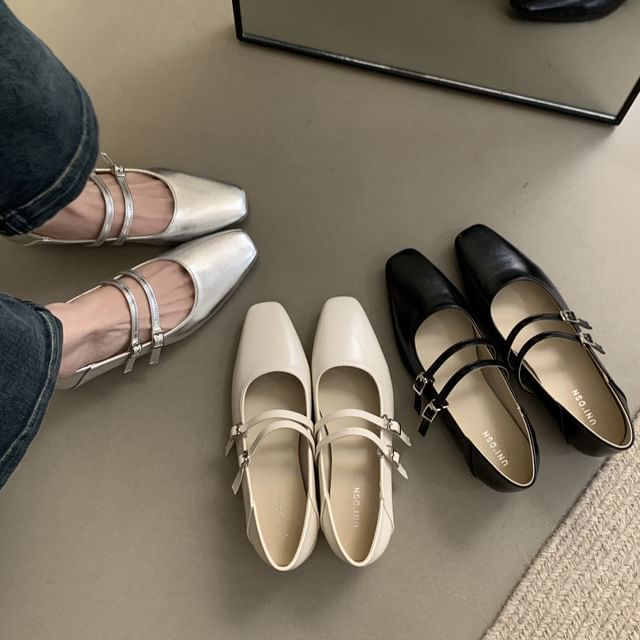 Chunky Shoes Heel Jane Mary