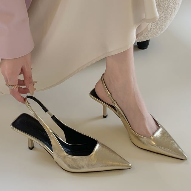 High Heel Slingback Toe Pointy Sandals