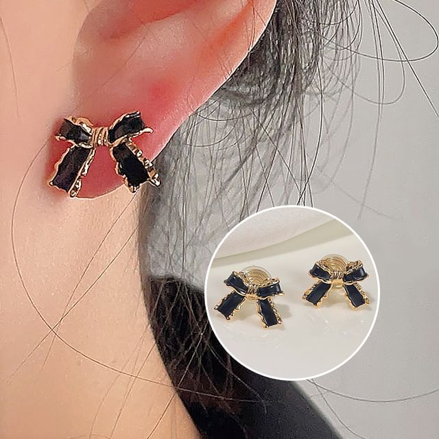 Bow Alloy Stud Earring