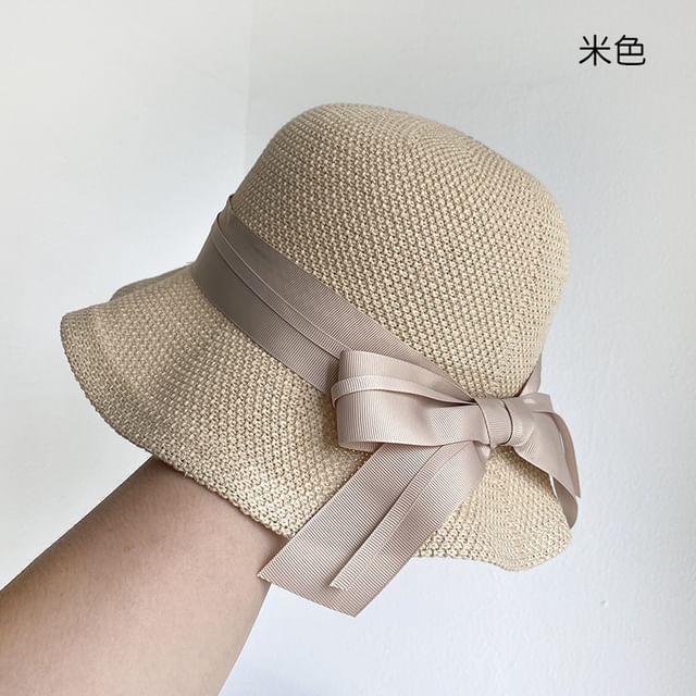 Bucket Ribbon Cotton Linen Hat