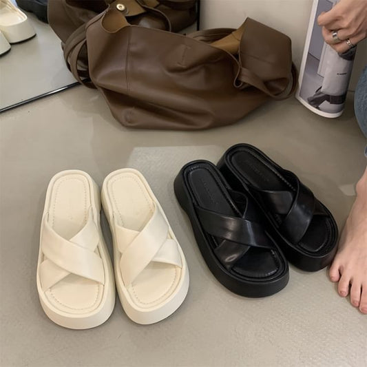 Strap Sandals Platform Slide Cross