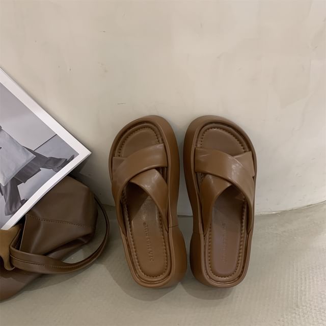Strap Sandals Platform Slide Cross