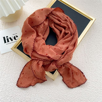 Dotted Lace Trim Scarf