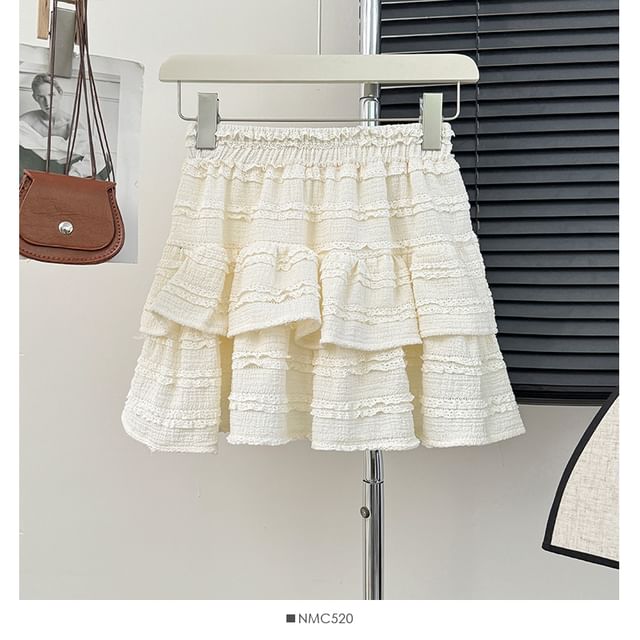 Layered High-Waist Mini Skirt for Street Style