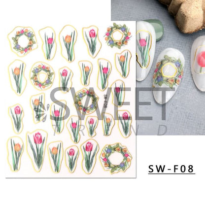 Flower Nail Art Sticker