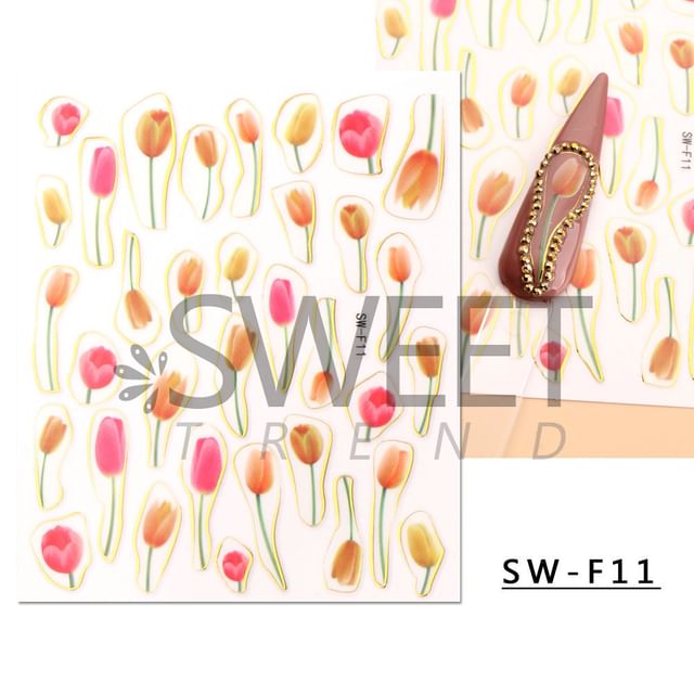 Flower Nail Art Sticker