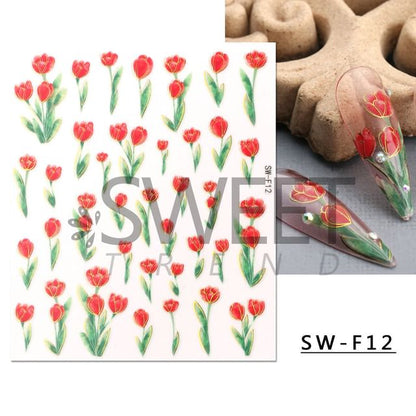 Flower Nail Art Sticker