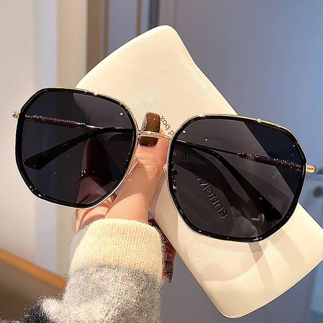 Geometric Oversized Frame Sunglasses