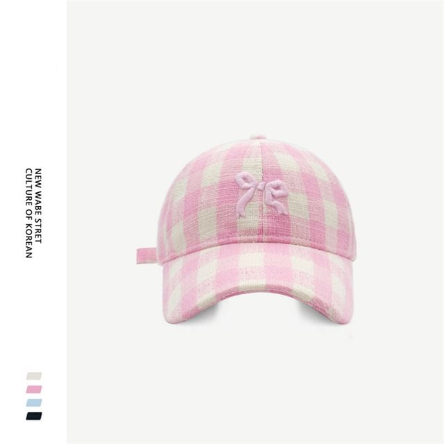 Embroidered Bow Baseball Cap