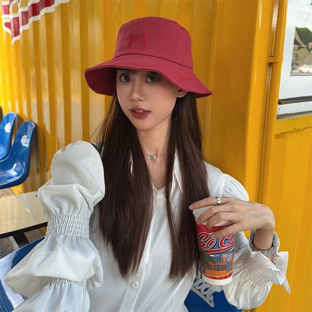 Embroidered Hat Cartoon Bucket