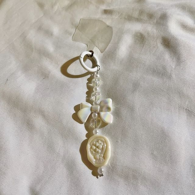 Charm Pad Bow with Resin Lanyard Phone