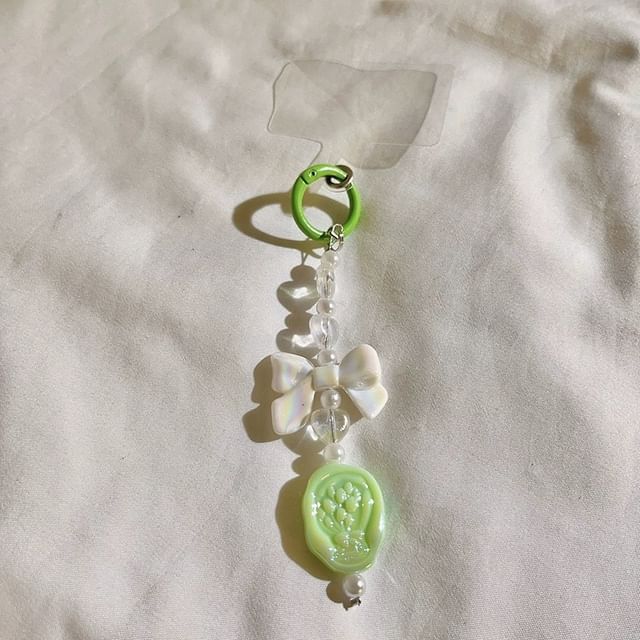 Charm Pad Bow with Resin Lanyard Phone