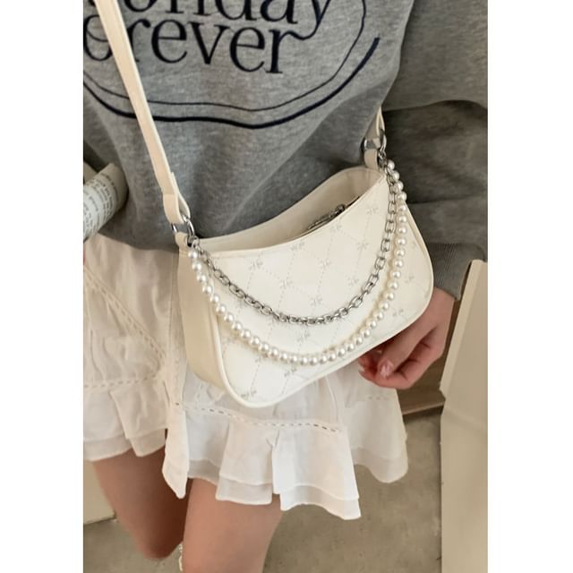 Faux Pearl Chain Shoulder Bag