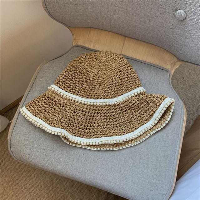 Sun Pearl Straw Faux Hat