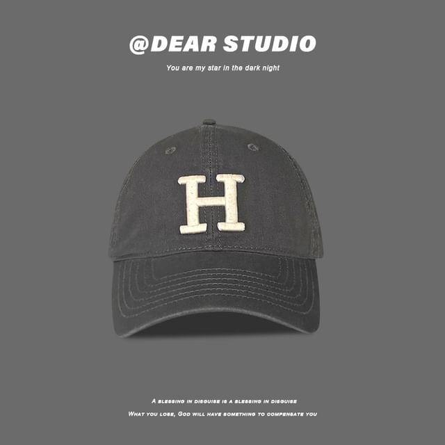 Lettering Embroidered Cap