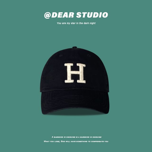 Lettering Embroidered Cap