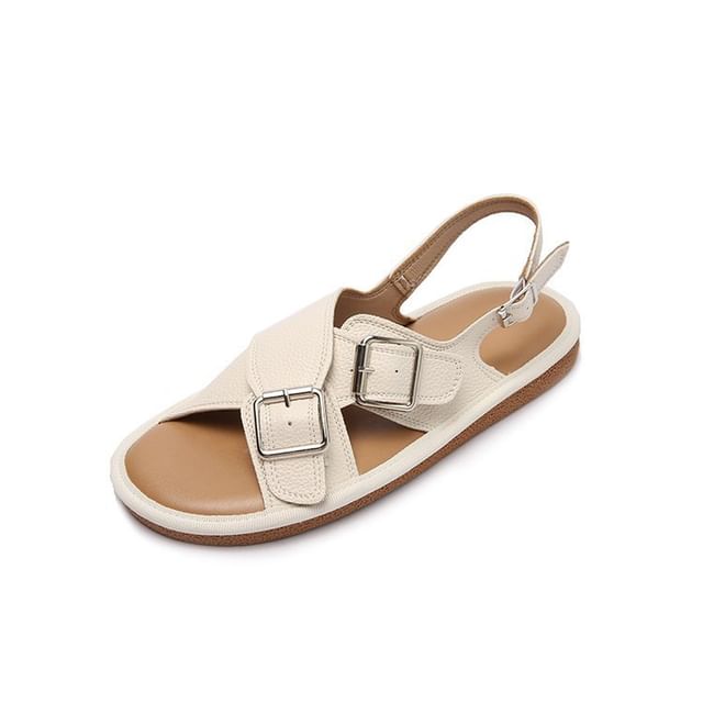 Cross Strap Buckled Sandals