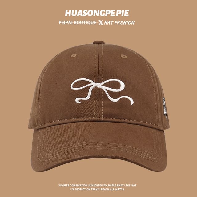 Embroidered Baseball Cap Bow