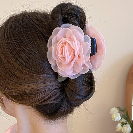 Mesh Floral Claw Hair