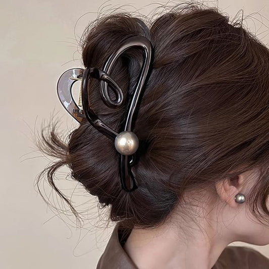 Hair Claw Faux Pearl Heart