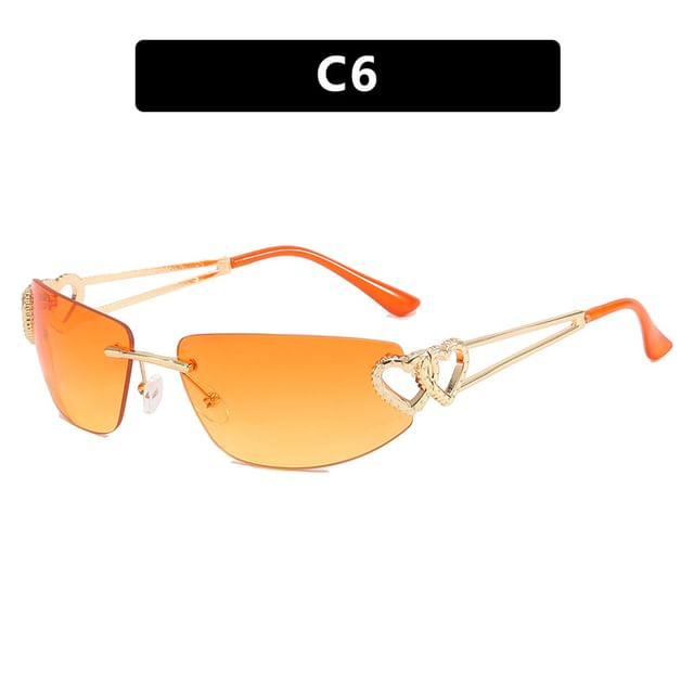 Heart Rimless Sunglasses