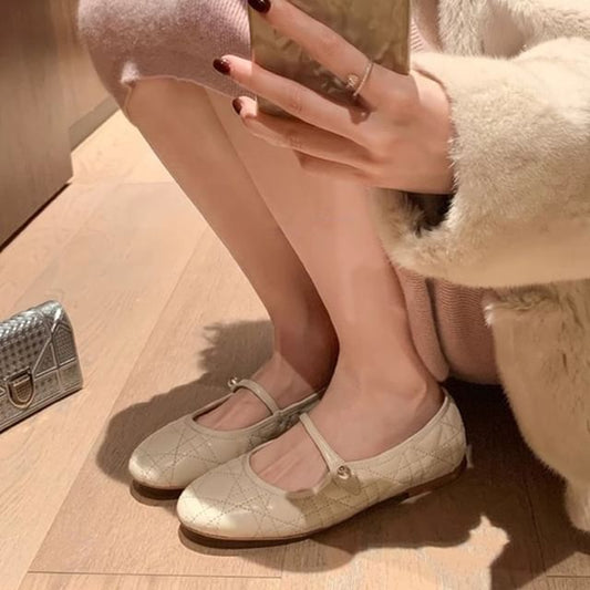 Quilted Mary Jane Flats