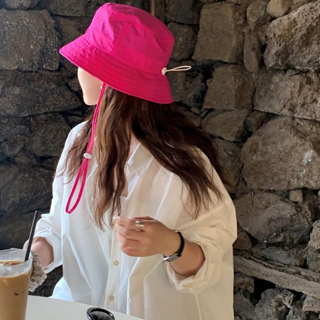 Plain Drawstring Hat Bucket