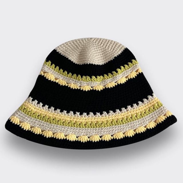 Striped Knit Bucket Hat